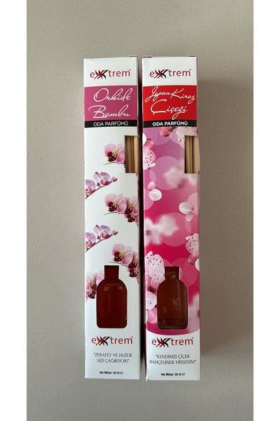 Extrem Bambu Çubuklu Koku Orkide 50 ml+Japon Kiraz Çiçeği 50 ml