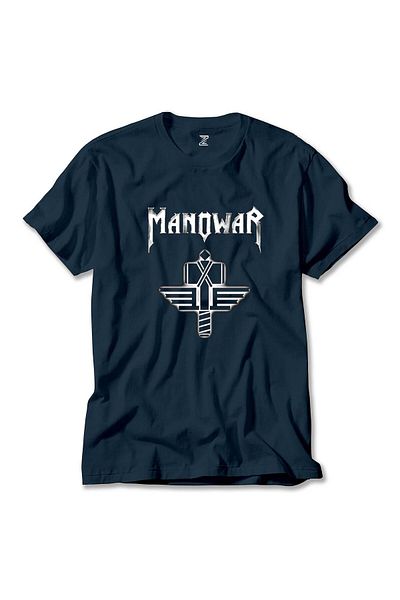 Z zepplin Μπλουζάκι Manowar Sign of the Hammer Neon Navy Blue