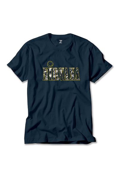 Z zepplin Μπλουζάκι με λογότυπο και κείμενο Nirvana Navy Blue
