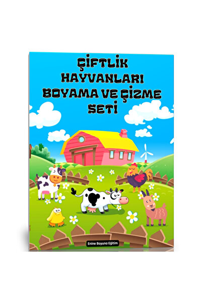 Enine Boyuna Eğitim Farm Animals Painting and Drawing Set