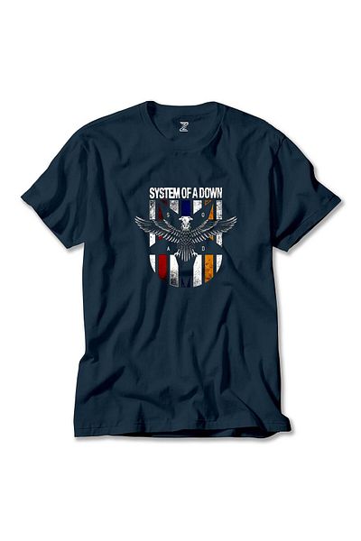 Z zepplin Μπλουζάκι System of a Down Eagle Colors Navy Blue