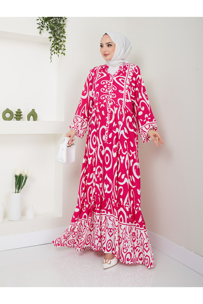 VOLT CLOTHİNG Γυναικείο φόρεμα Hijab με σχέδιο βισκόζης