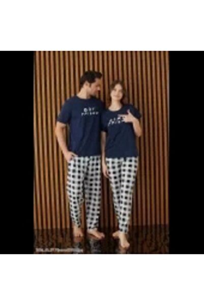 Pijamoni Men's Single Jersey Plaid Short Sleeve Pajama Set - 6610-5