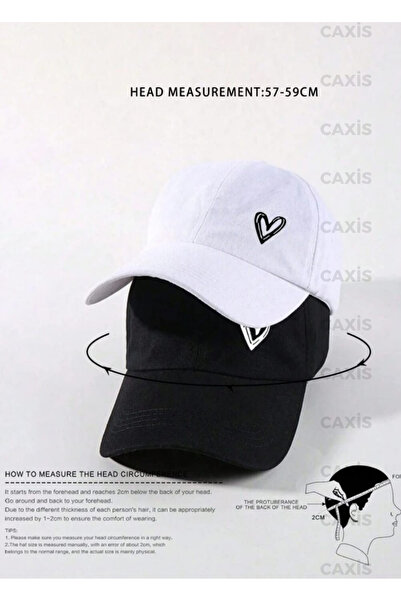 GYES Heart Printed Sports Hat Σετ 2 τεμαχίων - Gabardine με ρυθμιζόμενο Velcro