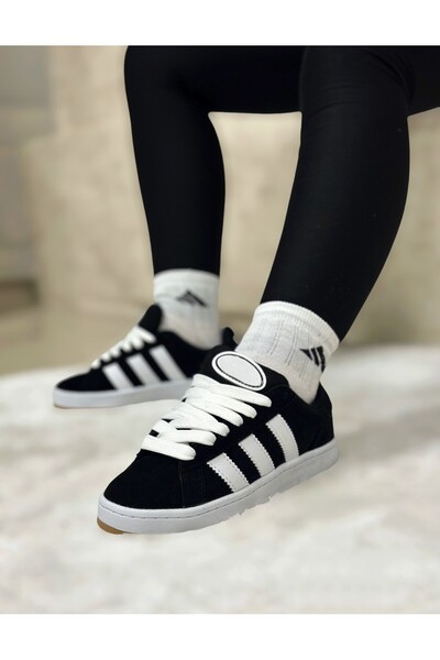 meluxury shoes حذاء رياضي 3 خطوط باللون الأسود والكريمي والرمادي للجنسين من C...