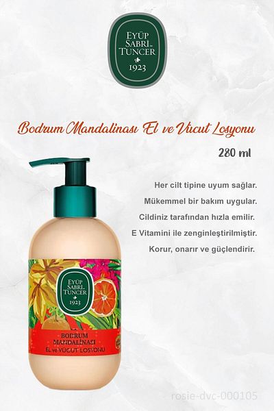 Eyüp Sabri Tuncer Bodrum Tangerine - 3 Pieces Body Lotion 280 ml and ROSIE