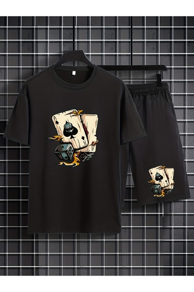 GALASHOP Trendy Poker Element grafik Baskılı 2 li set