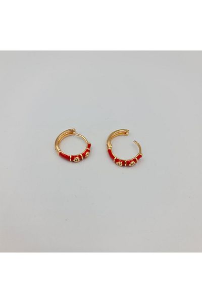 SE Jewellery Red Color Mini Hoop Earrings