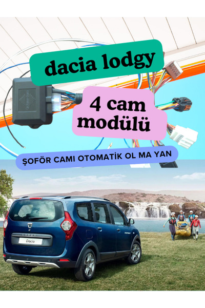 Yerlikit Dacia Lodgy Uyumlu 4 lü Cam Kaldırma modülü Şoför camı otomatTİK OLM...