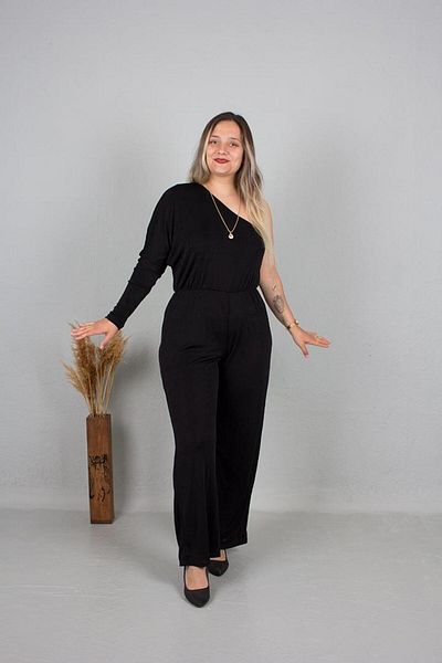 Truva XXL Plus Size Single Sleeve Style Jumpsuit Colorful Tlm190