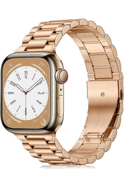 Rivor Apple Watch Ultra 49mm Uyumlu Kordon Paslanmaz Şık Çelik Tasarım Kayış