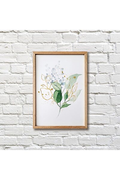 icase (!!! Ξύλινη Εμφάνιση Πλαισίου! !!) Ακουαρέλα με φύλλα ακουαρέλας, φυσικ...