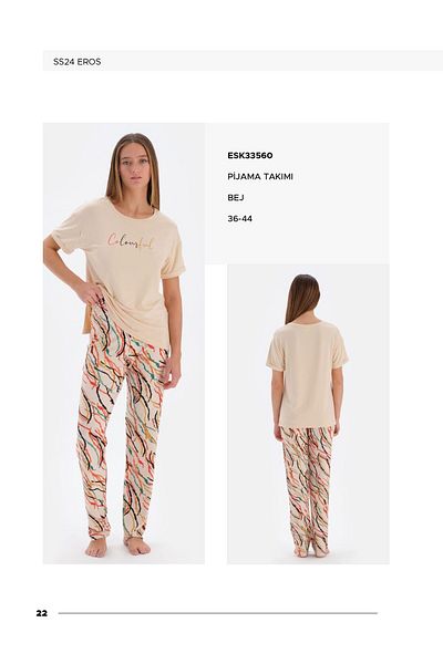 Eros Beige Women's Pajama Set - 33560