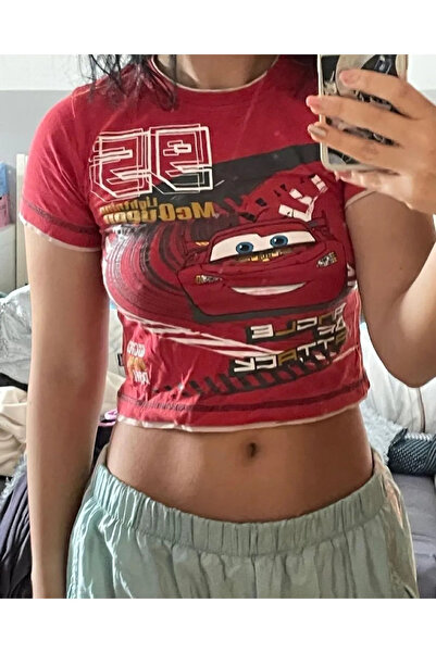 Violon Cars Mcquenn Racing Red Women's Crop Body