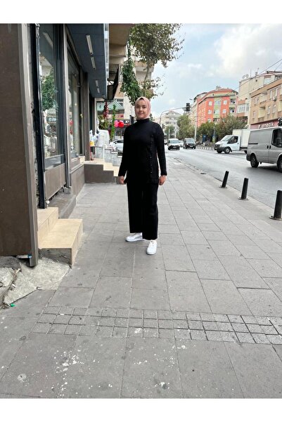 BAV Butik Ayvitrin Knitwear Half Turtleneck Buttoned Tunic Trousers Set