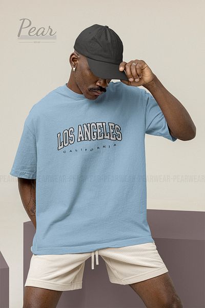 Pear Wear Tricou unisex cu imprimeu Los Angeles Tricou supradimensionat
