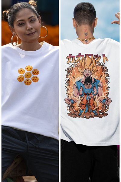 Fuddy Moda Μπλουζάκι Unisex Oversize Dragon Ball Son Goku - Μπλουζάκι Anime με στάμπα στην πλάτη