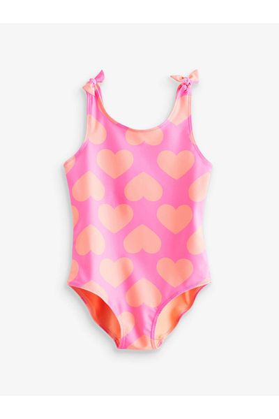 Next Baby One Piece Pink Color Heart Patterned Swimsuit ALY01018
