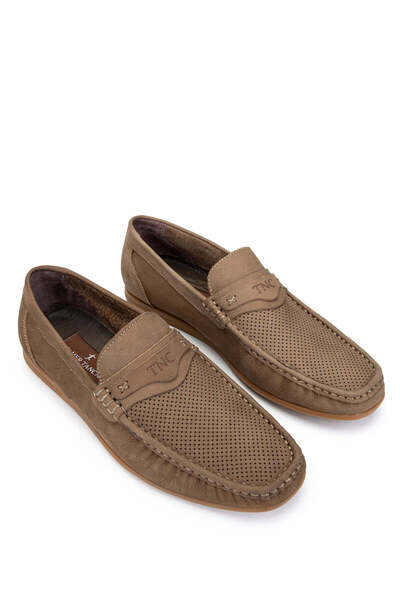 Tamer Tanca Men's Genuine Leather Sand Nubuck Loafer Shoes