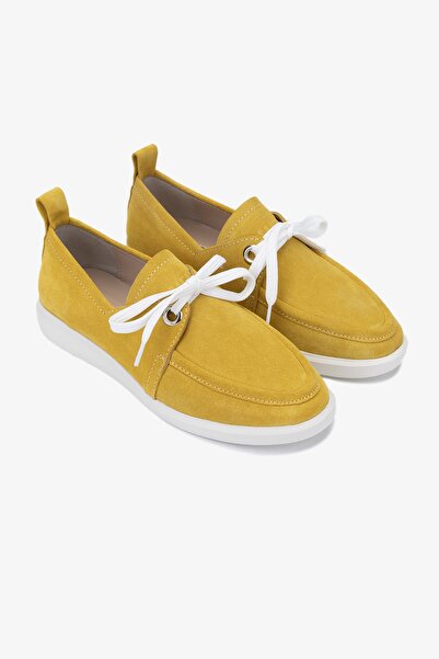 Valmenti Gireldo Women's Yellow Suede Genuine Leather Casual Shoes