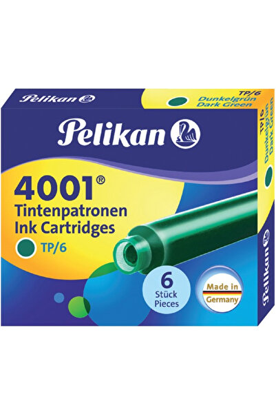 Pelikan PELİKAN DOLMAKALEM KARTUŞU 4001 KISA K.YEŞİL 6 LI 301200[sub_name]