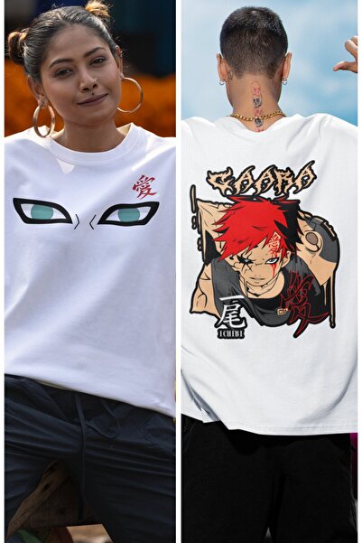 Fuddy Moda Оверсайз Наруто Гаара з принтом на спині футболка унісекс Аніме з ...