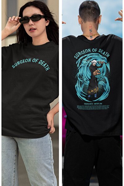 Fuddy Moda Oversize One Piece Trafalgar Water Law Back Printed T-shirt, Unisex Anime Printed T-shirt