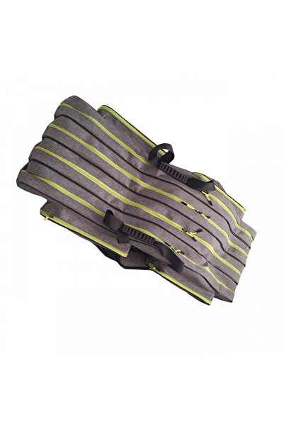 modibags 140 cm 4 gözlü 4 cepli koyu gri olta kamış çantası