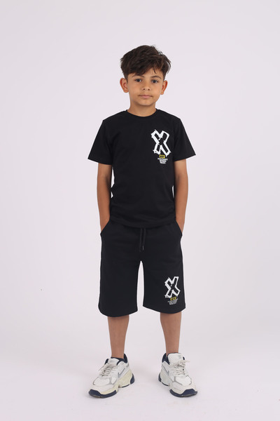 çiko kids Win X Printed Bicycle Collar 100% Cotton Bottom-Top Set