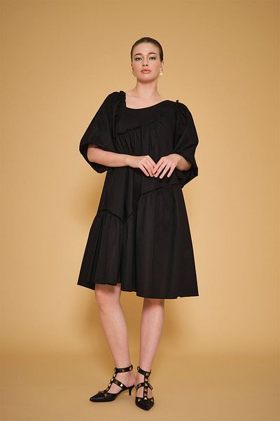 VERDA Broaded Drawstring Cotton Dress
