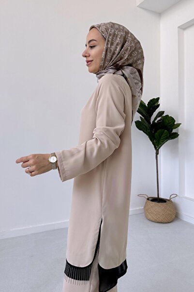 Ka Hijab Beige Hijab Skirt - Chain Set of 2