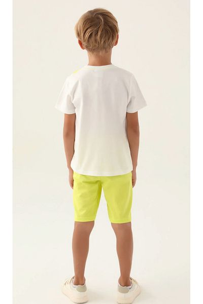 U.S. Polo Assn. Băiat, Licențiat, USPA, Stil Verde Neon, Crem, Set Bermude Tricou