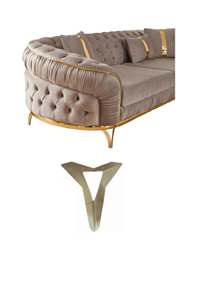 BafArt Metal Mobilya Ayağı Üçgen  Model 18 Cm Altın 4 Adet