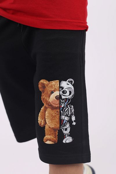 COSBA kids wear Robotic Teddy Bear Pattern - 100% Cotton Crew Neck Set