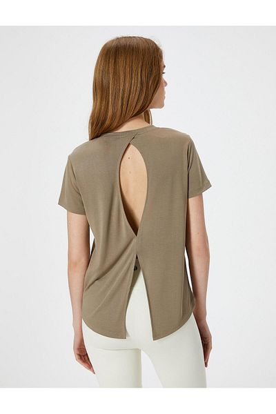Koton Basic Sports T-Shirt aus Modal, kurzärmlig, Rundhalsausschnitt, bequeme Passform