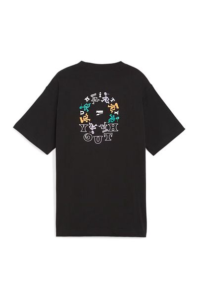 Puma Μπλουζάκι Downtown Relaxed Graphic ανδρικό μαύρο καθημερινό μπλουζάκι62435951