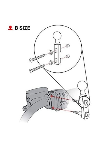 ram mounts Motosiklet Fren/Debriyaj Rezervuarı Ve Gidon Topu Tabanı RAM-B-309-7U
