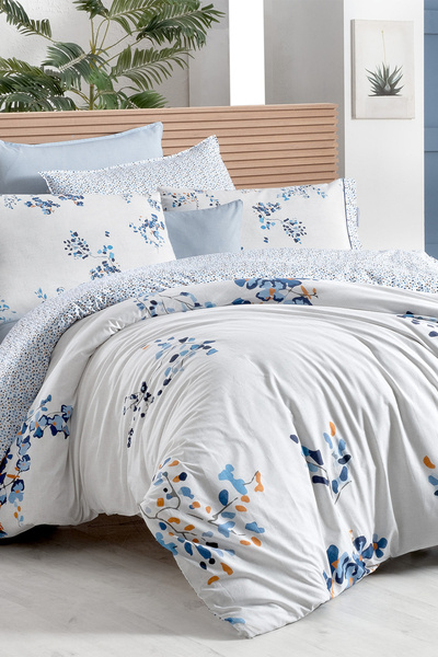 Sarev Bonamy Mavi King Size (Battal Boy) %100 Pamuk Nevresim Takımı