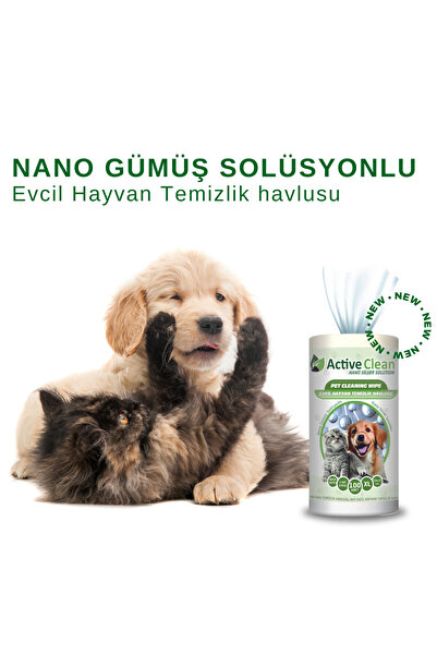 Active Clean Nano Gümüş Solüsyonlu Evcil Hayvan Temizlik Havlusu