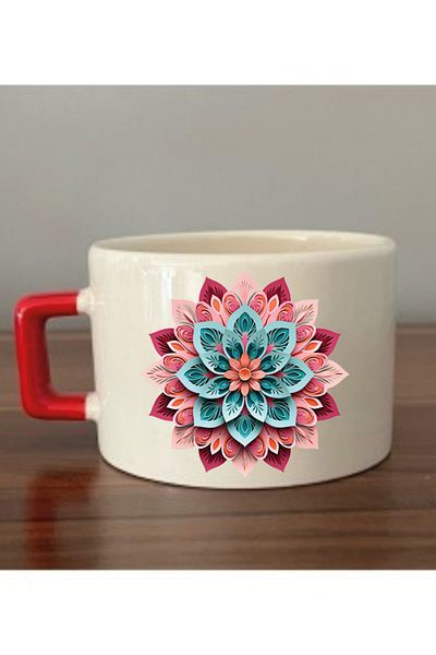 lili hediyelik Patterned Cup Mug - Ceramic Tea, Coffee Souvenir Cup