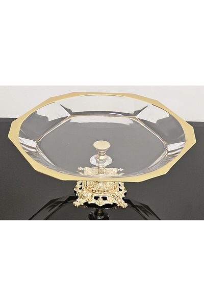 atabey home Avangarde Gold Cast Footed Gold Gilded Large Size Presentation Paşabahçe Reflection