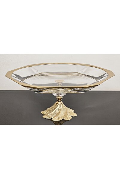 atabey home Avangarde Gold Casting Samazen Footed Gold Gilded Large Size Presentation Paşabahçe Reflection