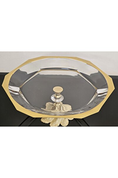 atabey home Avangarde Gold Casting Samazen Footed Gold Gilded Large Size Presentation Paşabahçe Reflection