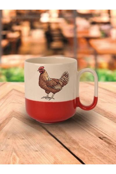 lili hediyelik Red Rooster Printed Ceramic Mug - Tea and Coffee Gift Cup