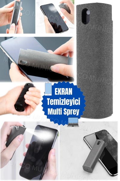 Munico Araba Cam Panel Ekran Temizleme Macbook Ekran Silmez Aparatı Spreyli C...