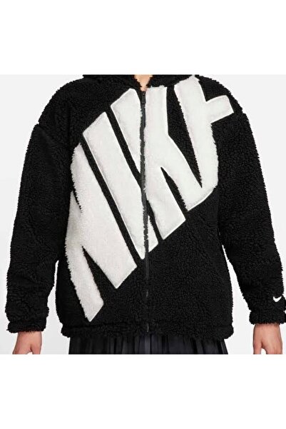 Nike Sportswear Logo Sherpa Jacket Kadın Ceket FB8695-010