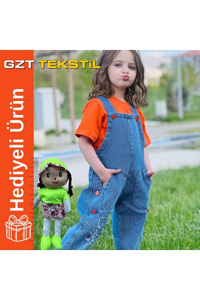 GZT TEKSTİL Unisex Children's Salopet and T-shirt with Gift