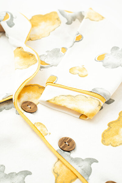 NEU KIDS Sevimli Fil Baskılı Bebe Yaka Uzun Kollu %100 Pamuklu Çocuk Pijama Takımı 1-4 Yaş