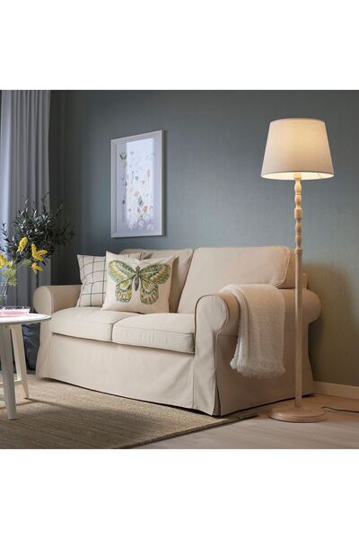 IKEA yer lambası, dişbudak-beyaz, 150 cm şık figür, ona hem modern hem de geleneksel