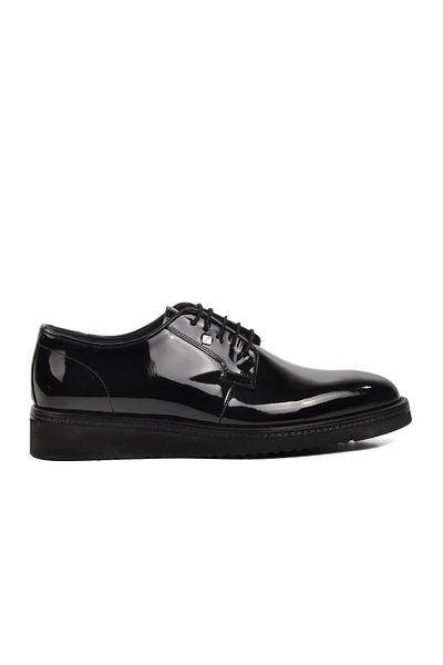 Fosco 2980 Model Black Patent Leather Men's Genuine Leather Casual Shoes